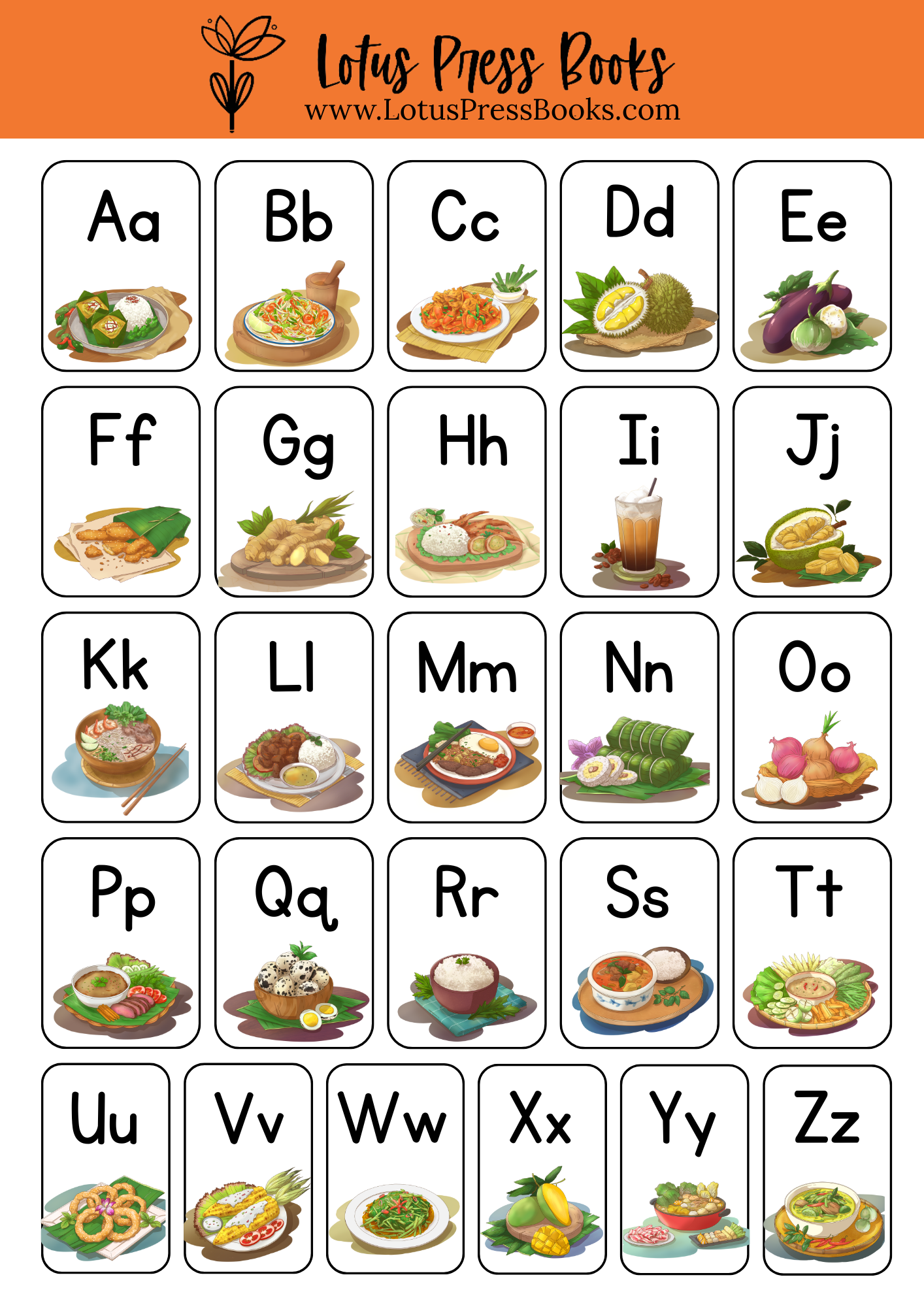 Sticker Sheet | ABC Khmer Dishes