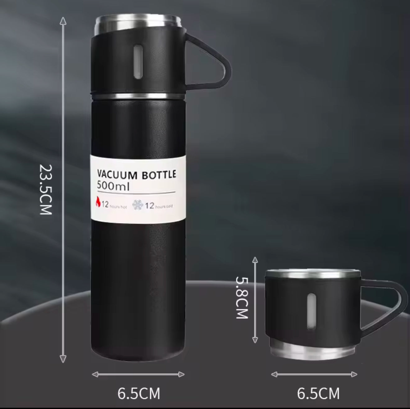 Portable Stainless Steel Thermo Bottle with Cup Lid